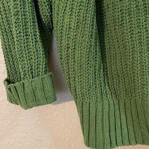Aerie Knit Green Oversized Turtleneck Sweater S